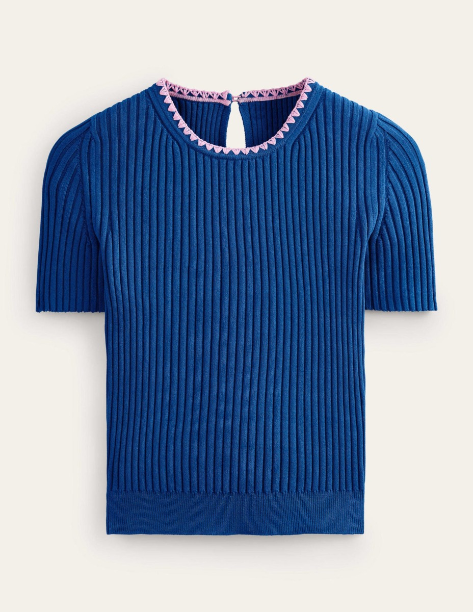 Ladies T-Shirt in Blue from Boden GOOFASH