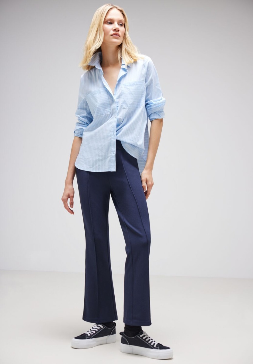 Ladies Trousers Blue by Street One GOOFASH