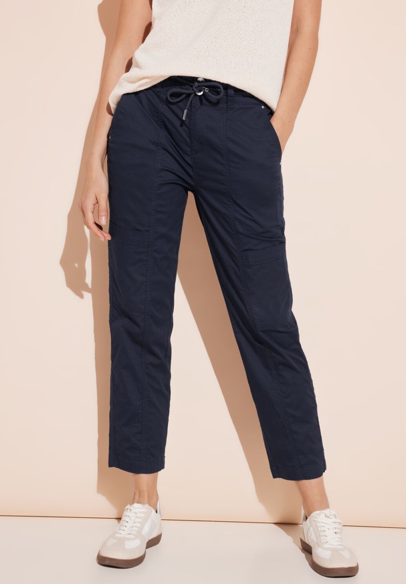 Ladies Trousers Blue from Street One GOOFASH