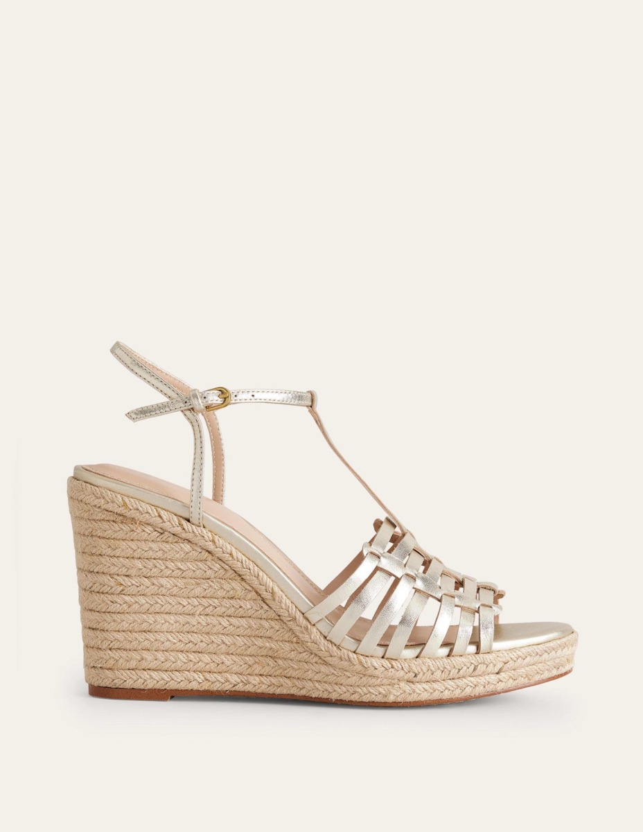 Ladies Wedges in Gold by Boden GOOFASH