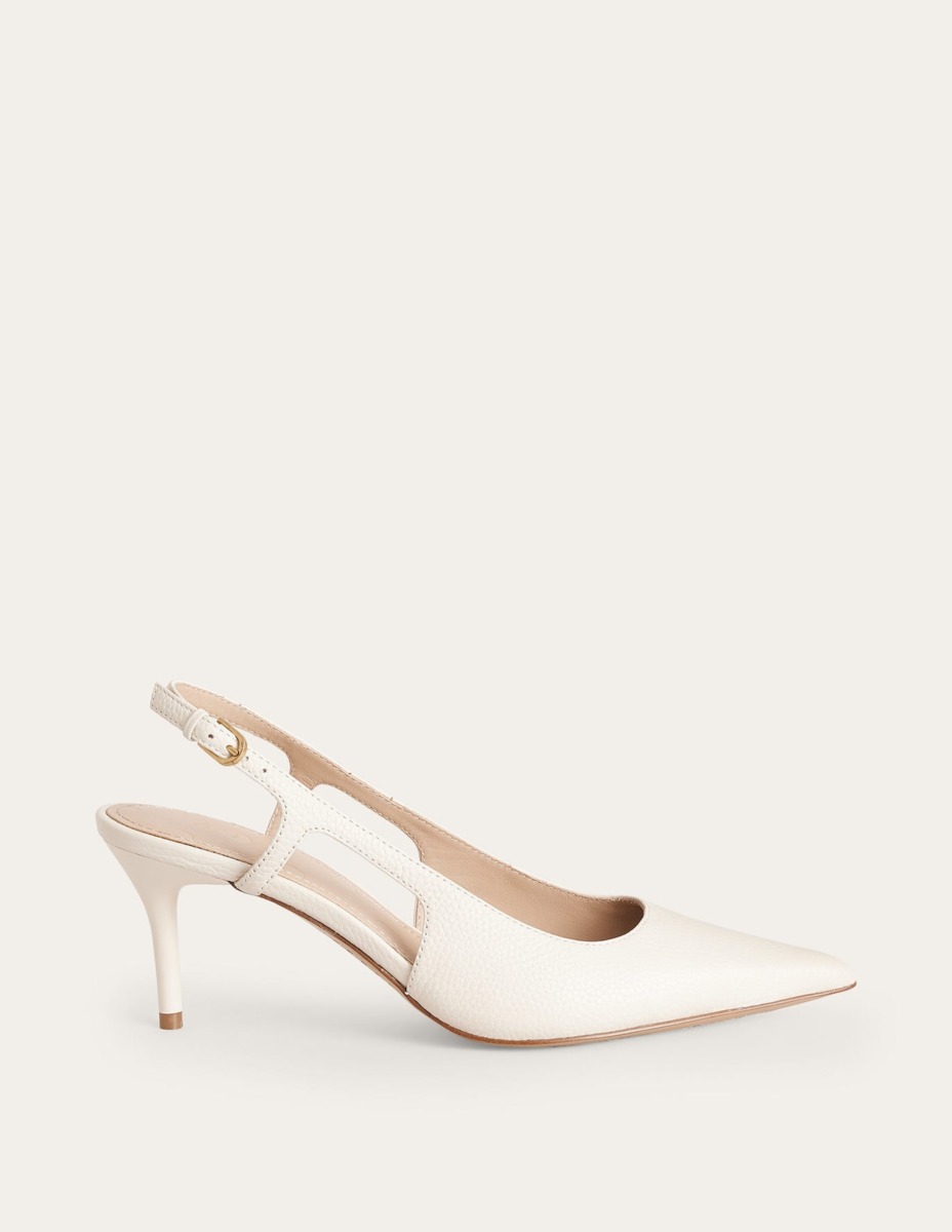 Ladies White High Heels by Boden GOOFASH
