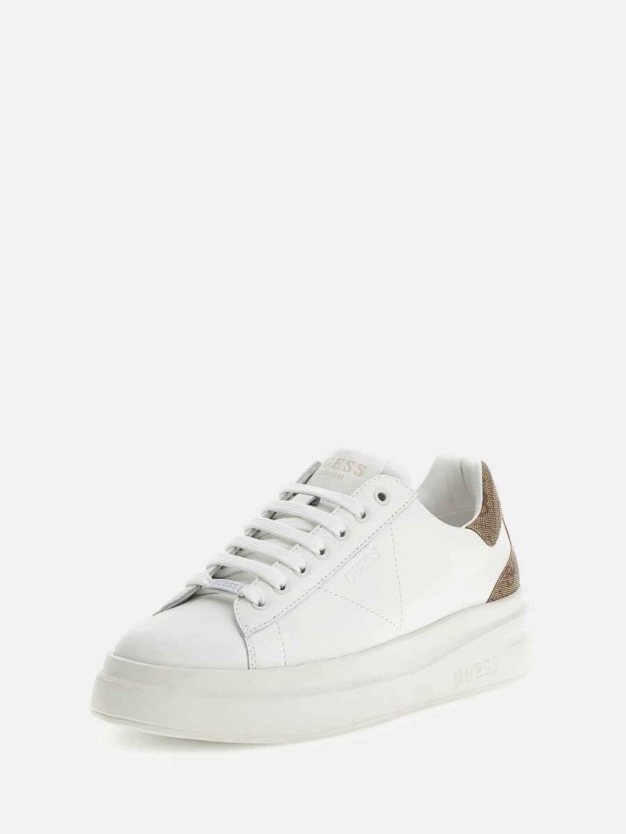 Ladies White Sneakers by Guess GOOFASH