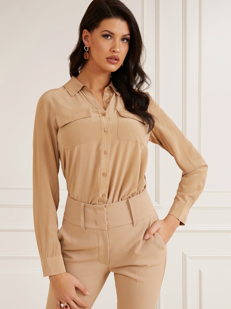 Lady Blouse Beige Guess - Marciano Guess GOOFASH