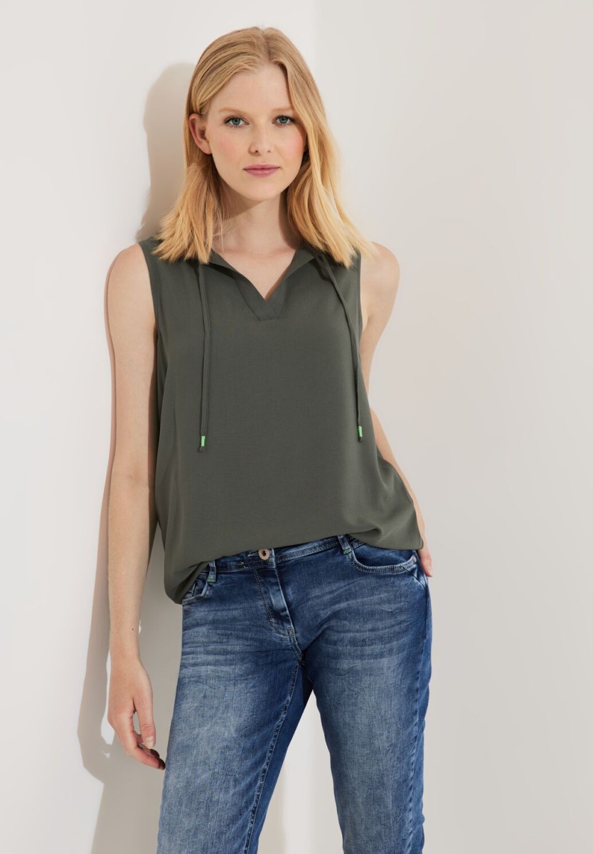 Lady Blouse Top in Green Cecil GOOFASH