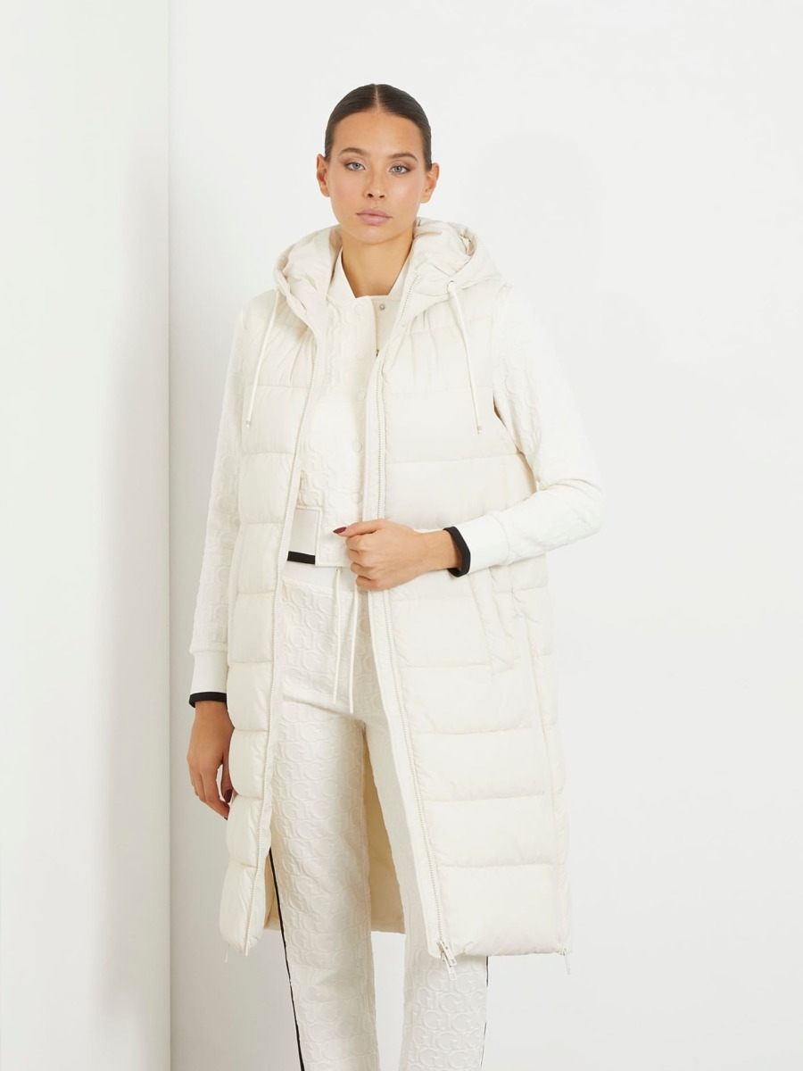 Lady Down Jacket in White at Guess GOOFASH