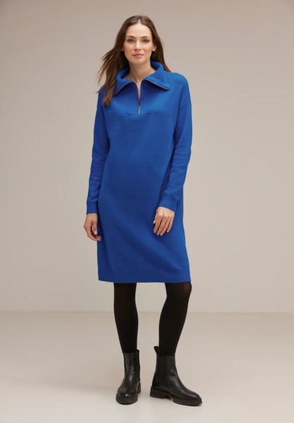 Lady Knitted Dress - Blue - Street One GOOFASH
