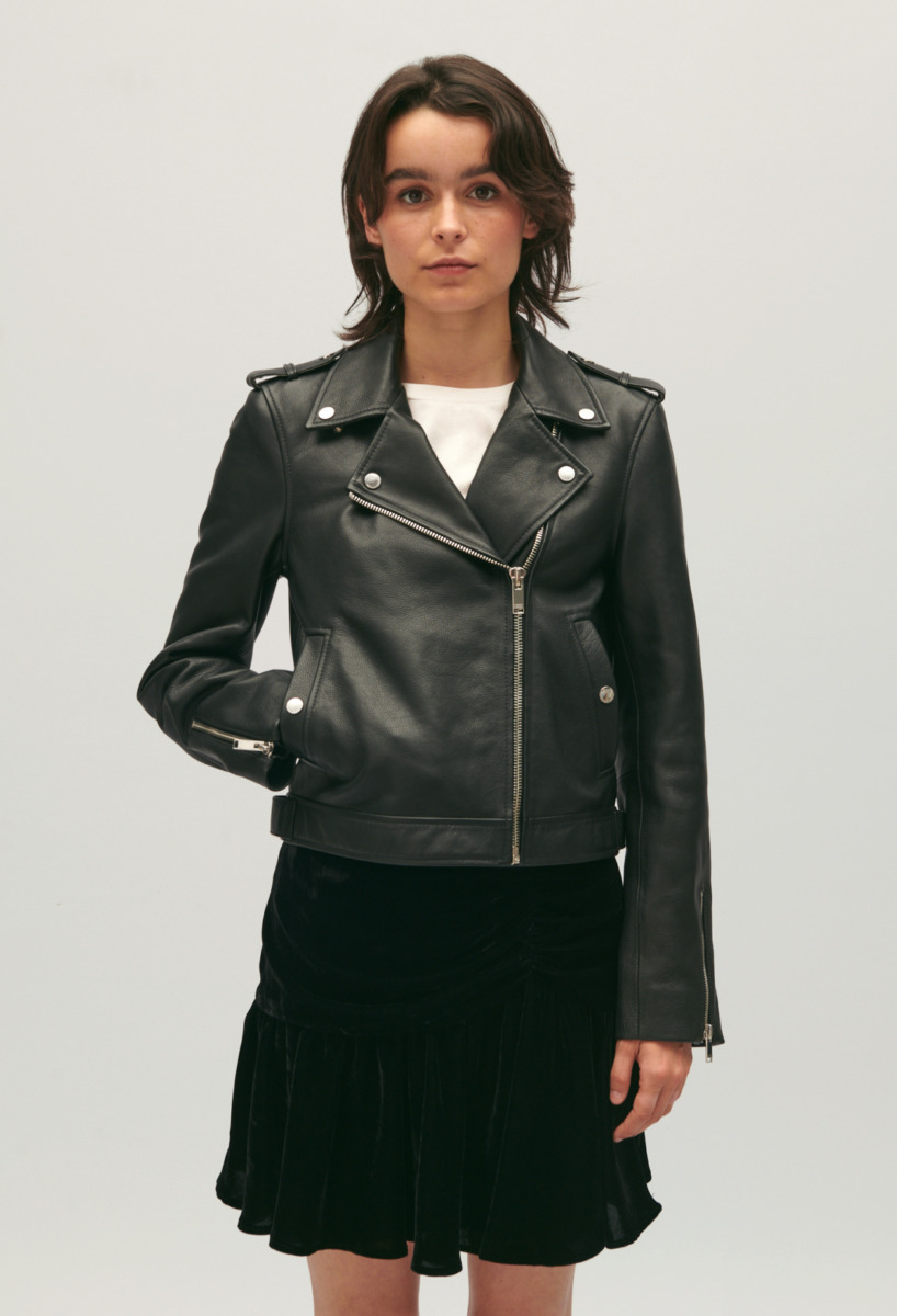 Lady Leather Jacket Black Claudie Pierlot GOOFASH