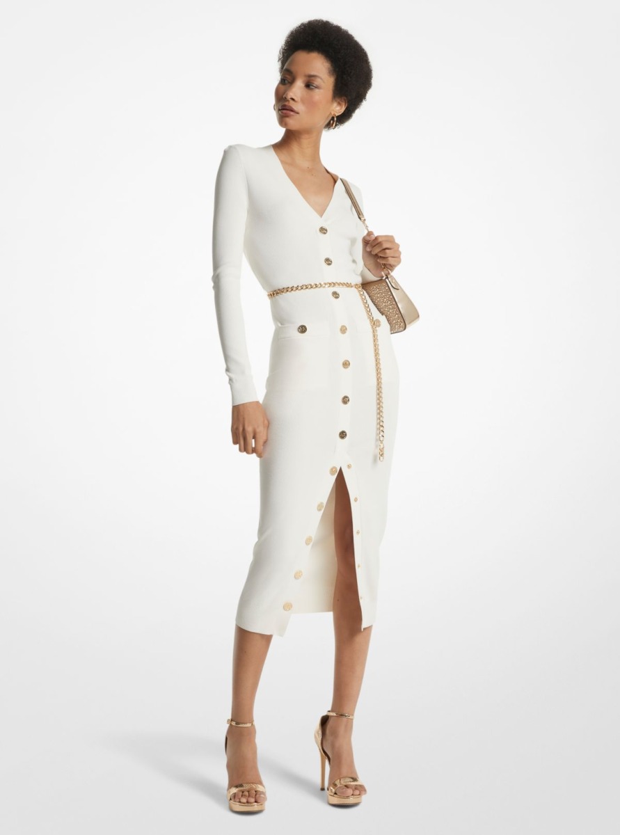 Lady Midi Dress Ivory by Michael Kors GOOFASH