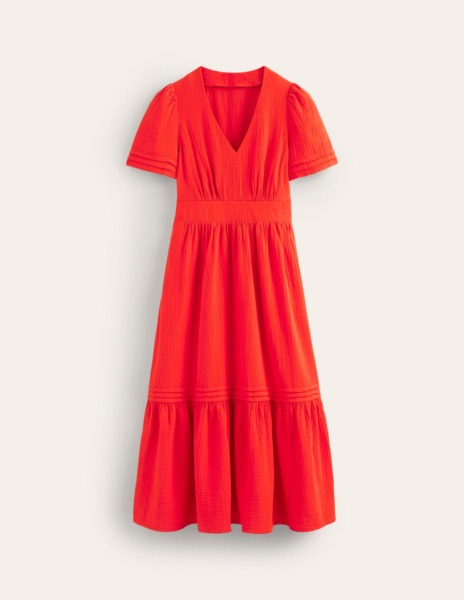 Lady Midi Dress in Red from Boden GOOFASH