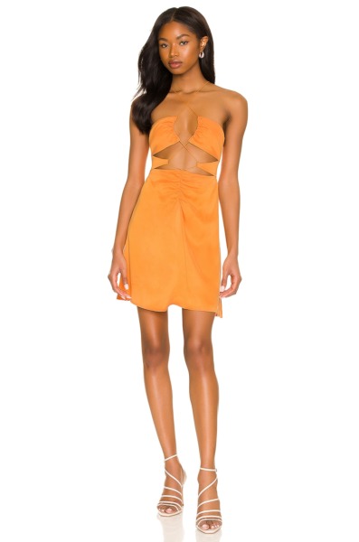 Lady Orange Mini Dress For Revolve GOOFASH