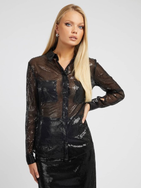 Lady Shirt Black from Guess GOOFASH