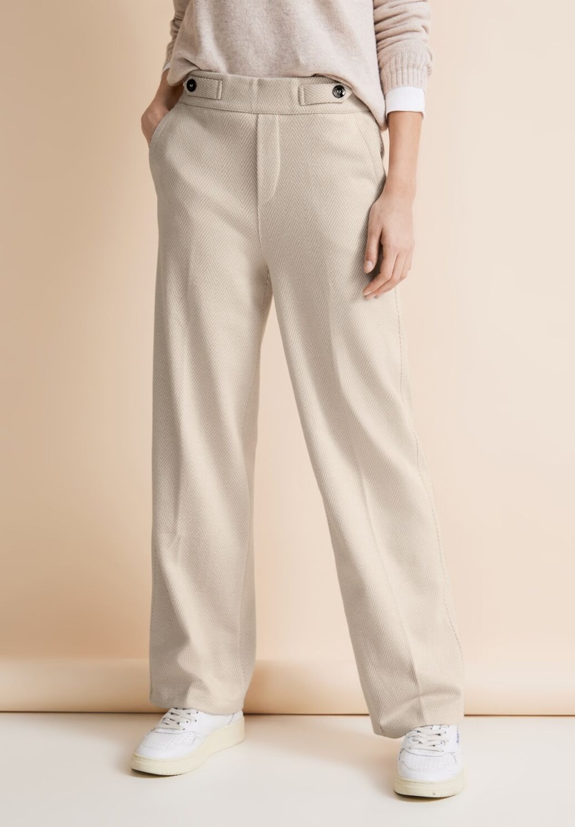 Lady Trousers Beige by Street One GOOFASH