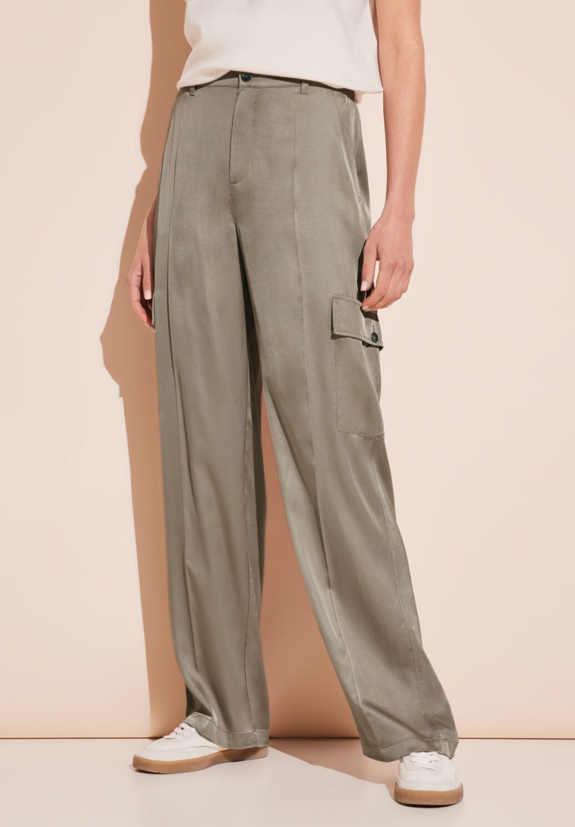 Lady Trousers Beige from Street One GOOFASH