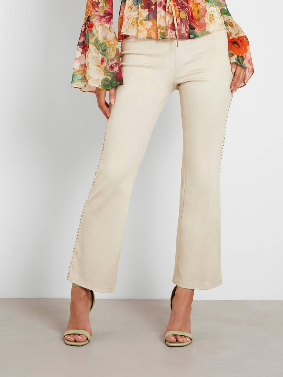 Lady Trousers Cream from Guess GOOFASH