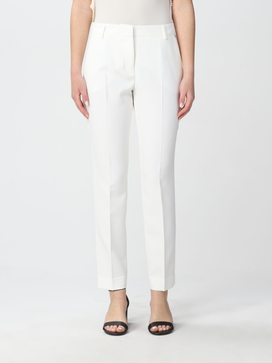 Lady Trousers in White at Giglio GOOFASH
