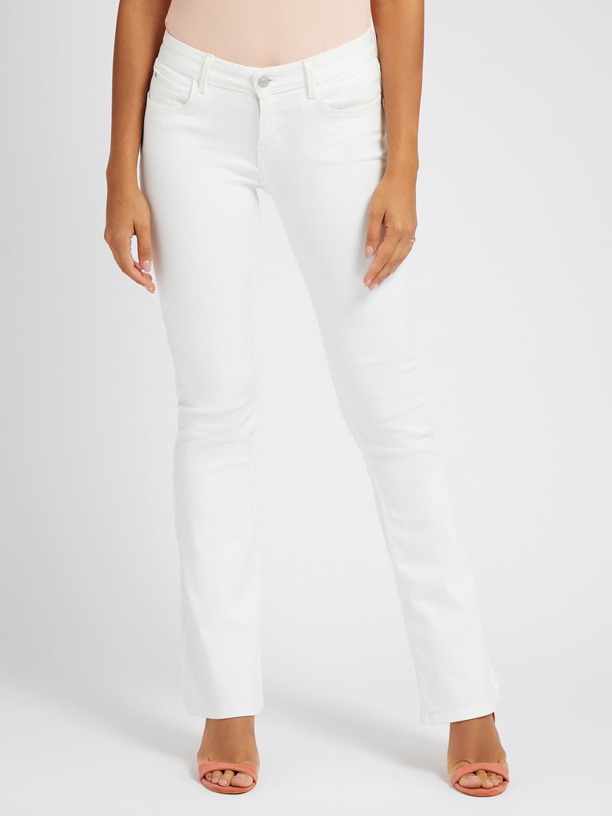 Lady White Flared Jeans from Guess GOOFASH