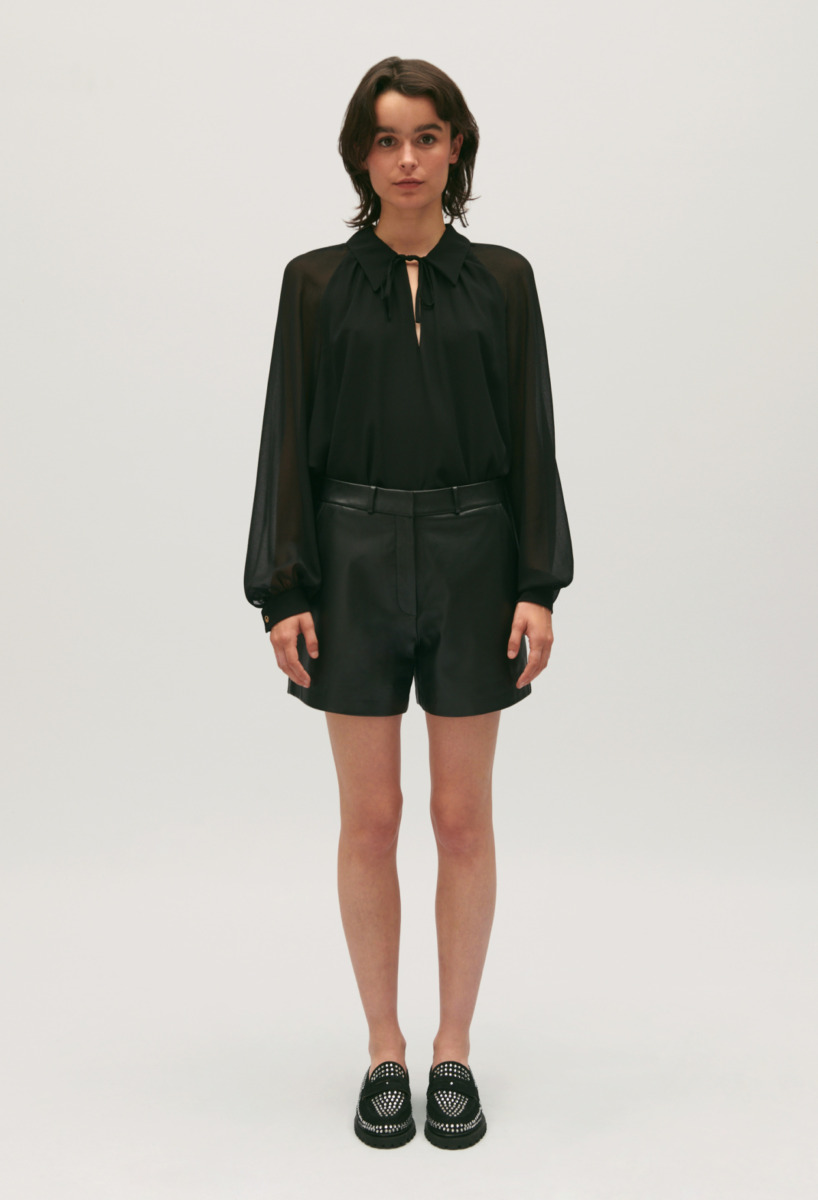 Leather Shorts Black by Claudie Pierlot GOOFASH