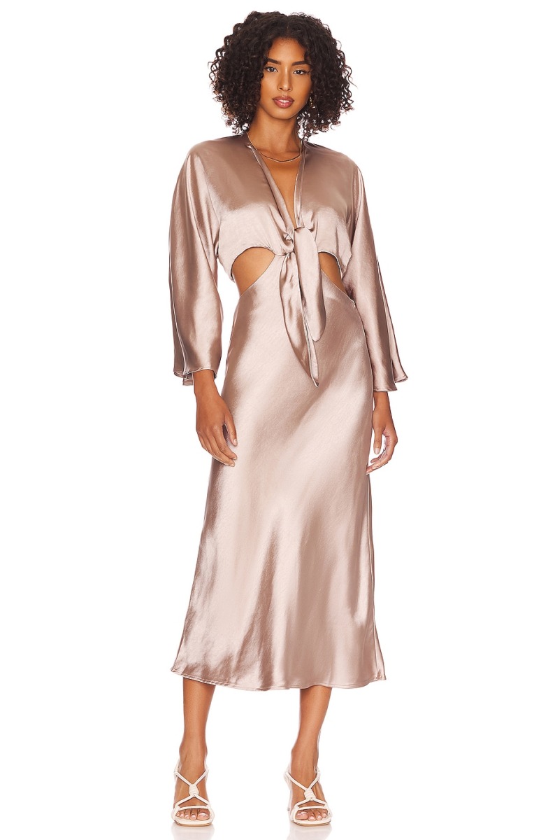 Line & Dot Dress Champagne for Women by Revolve GOOFASH