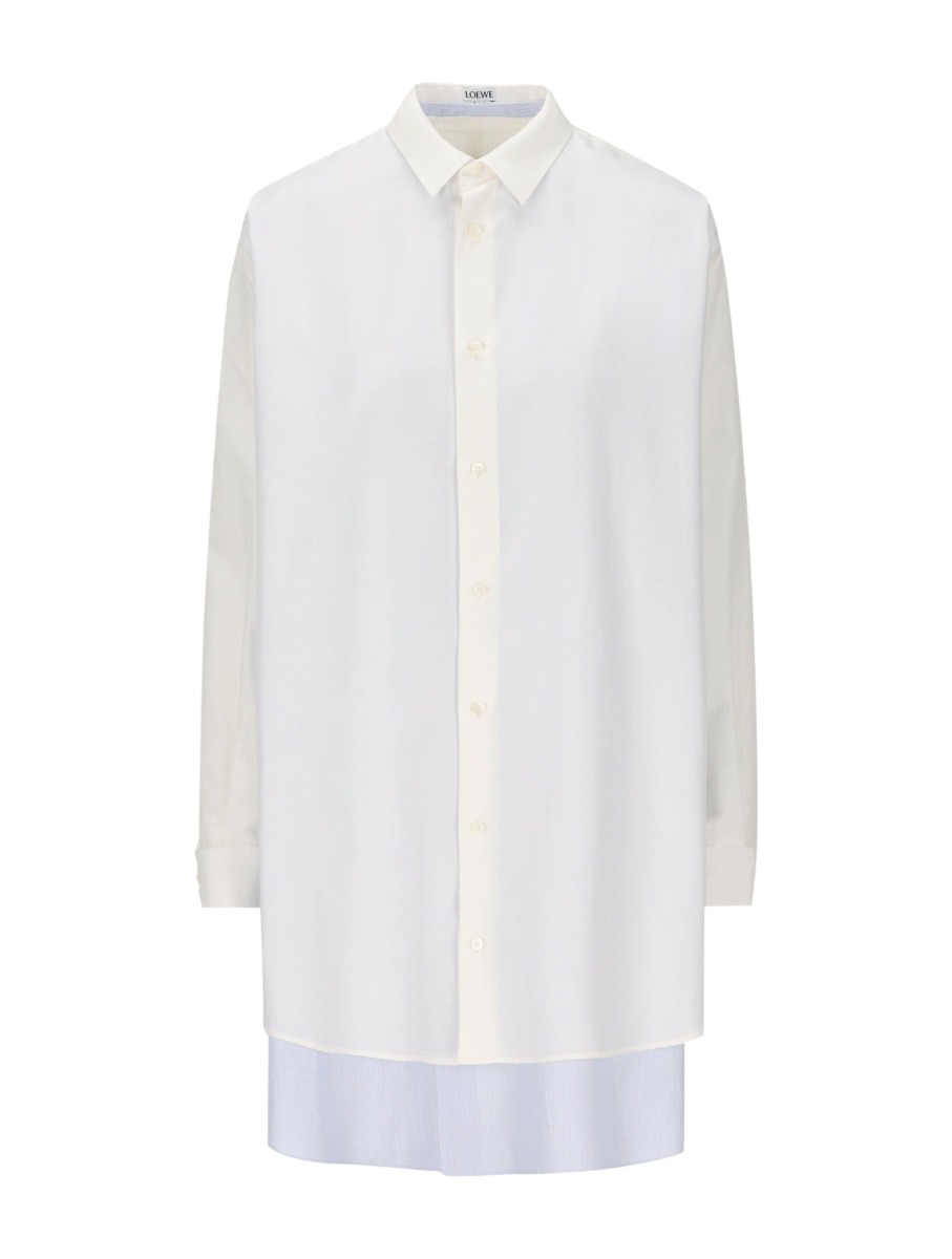 Loewe - Women's White Shirt Dress at Suitnegozi GOOFASH