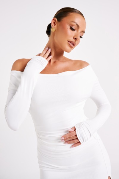 Long Sleeve Top White - Woman - Meshki GOOFASH