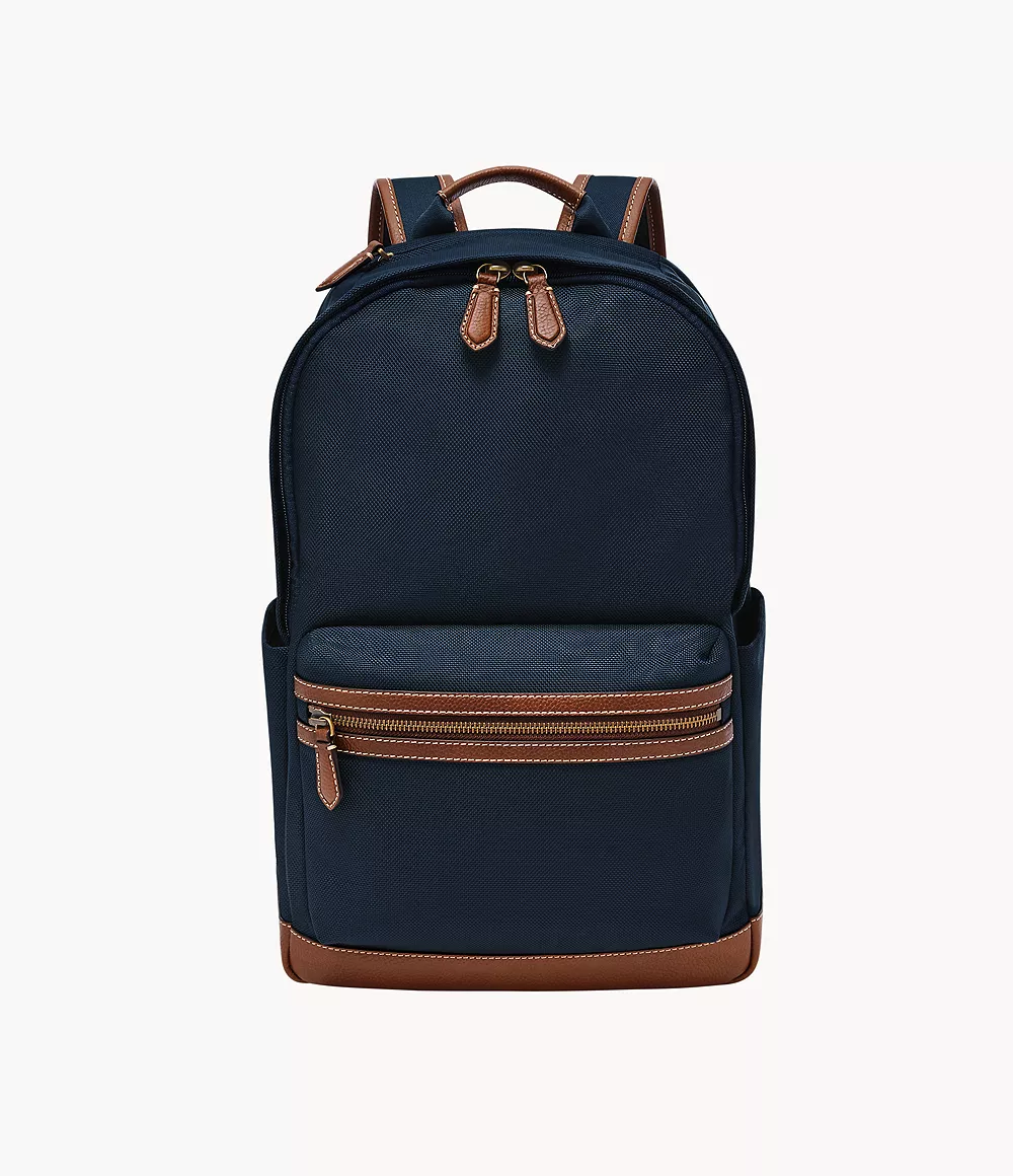 Man Backpack in Blue Fossil GOOFASH
