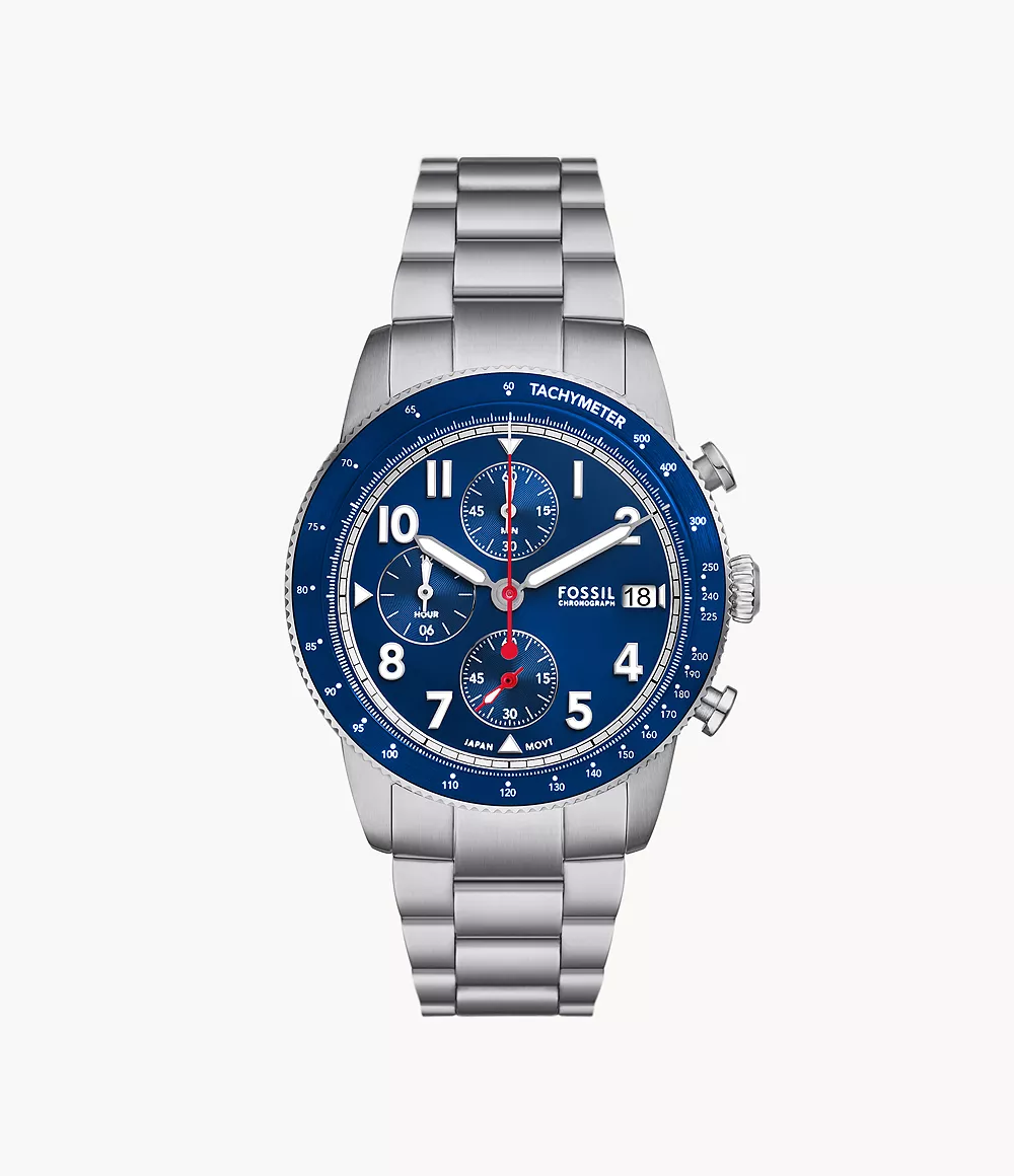 Man Chronograph Watch in Silver - Fossil GOOFASH