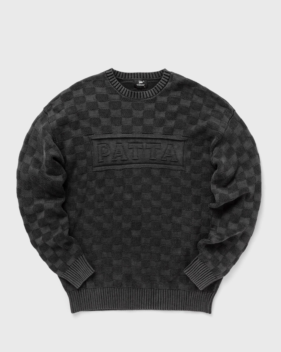 Man Knitted Sweater Black Patta Bstn GOOFASH