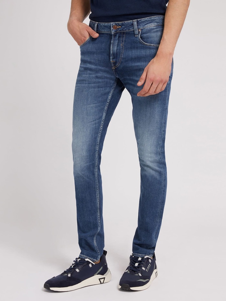 Man Skinny Jeans in Blue Guess GOOFASH