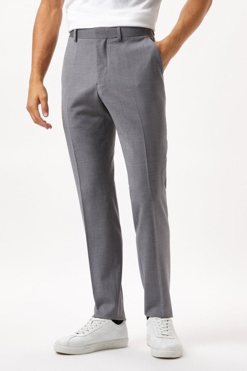 Man Suit Trousers Grey Burton GOOFASH