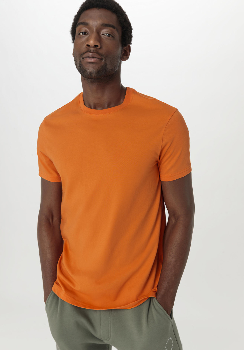 Man T-Shirt Orange Hessnatur GOOFASH