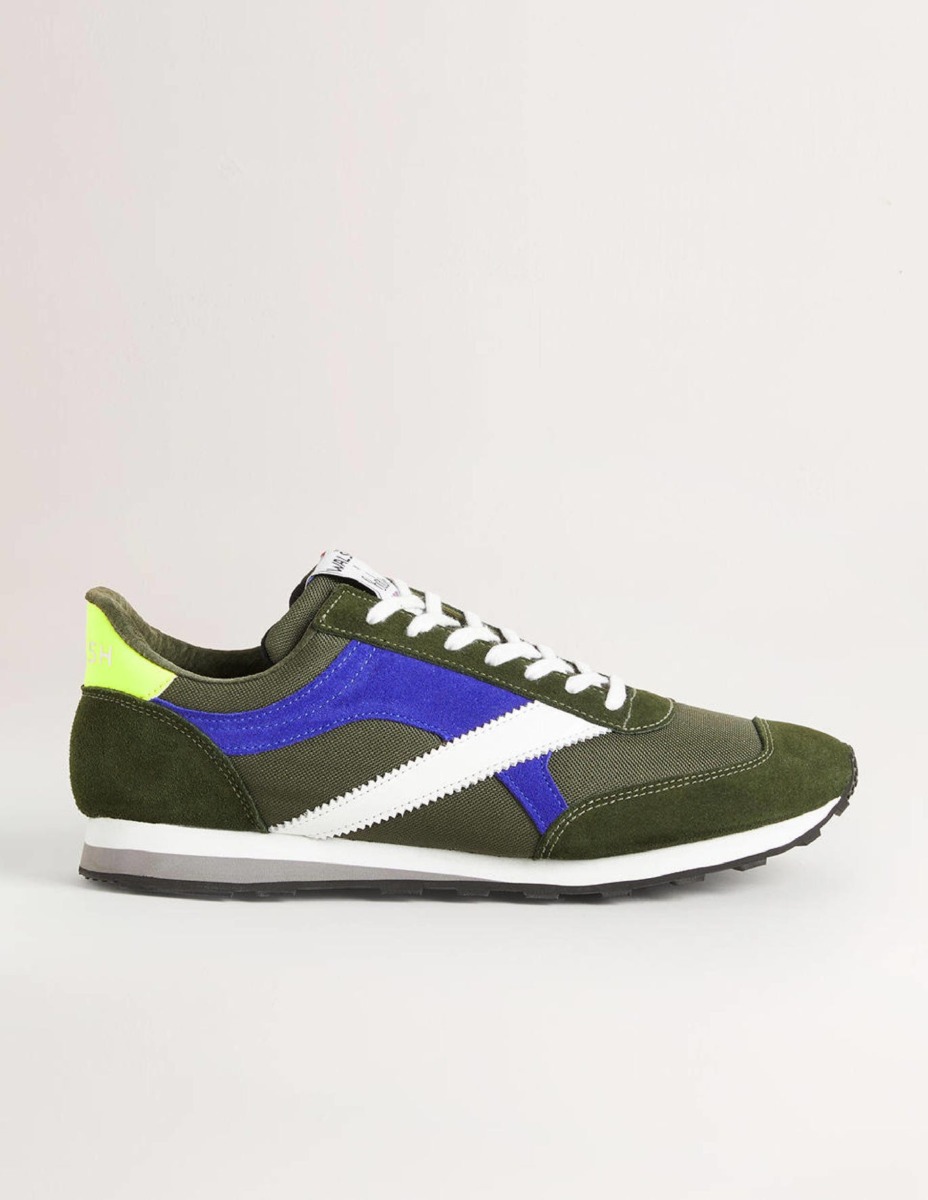 Man Trainers in Olive Boden GOOFASH