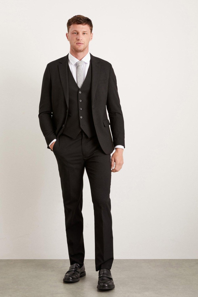 Men Black Suit Trousers Burton GOOFASH