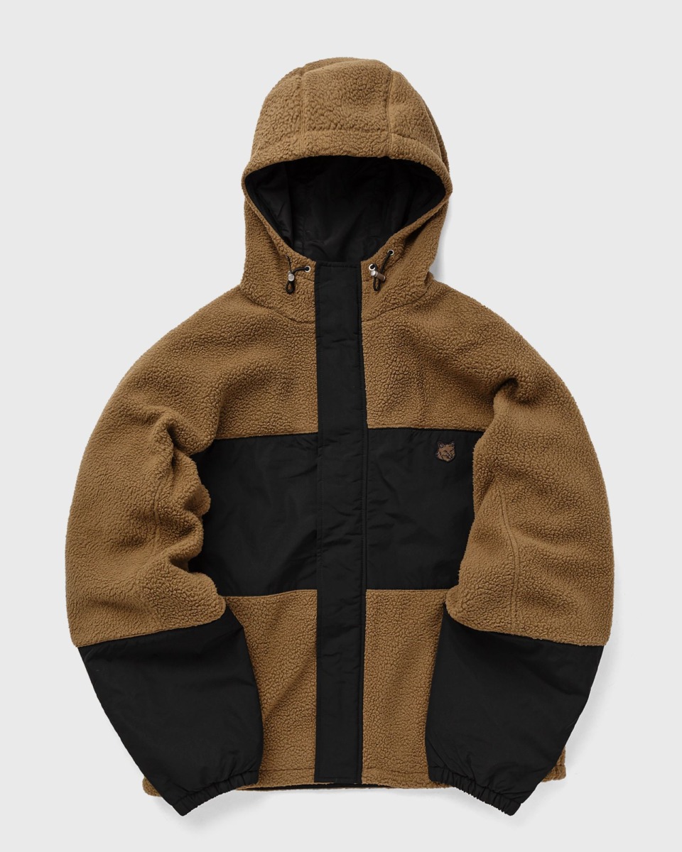 Men Brown Fleece Jacket - Maison Kitsune - Bstn GOOFASH