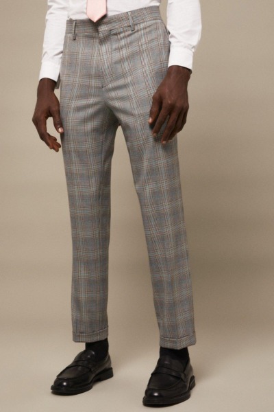Men Grey Suit Trousers - Burton GOOFASH