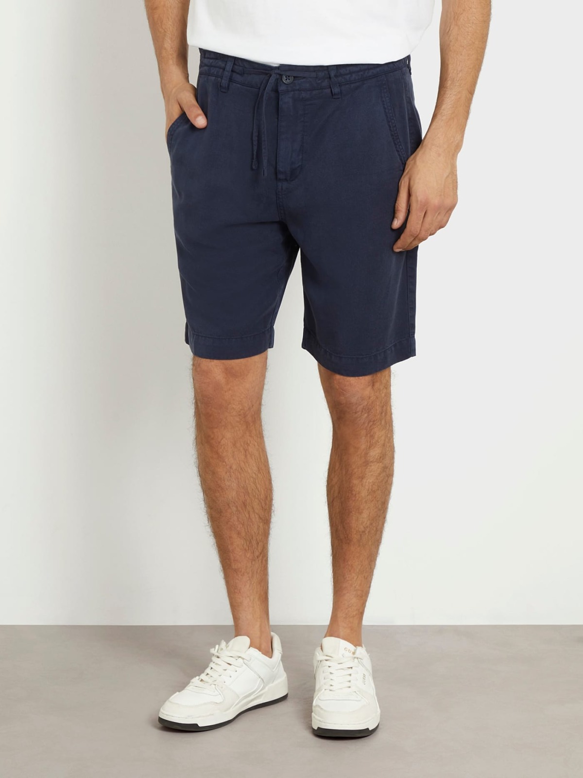 Men Shorts in Blue by Guess GOOFASH
