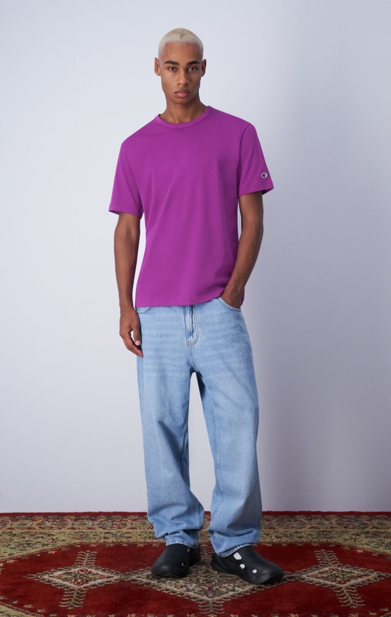 Men T-Shirt Purple Champion GOOFASH