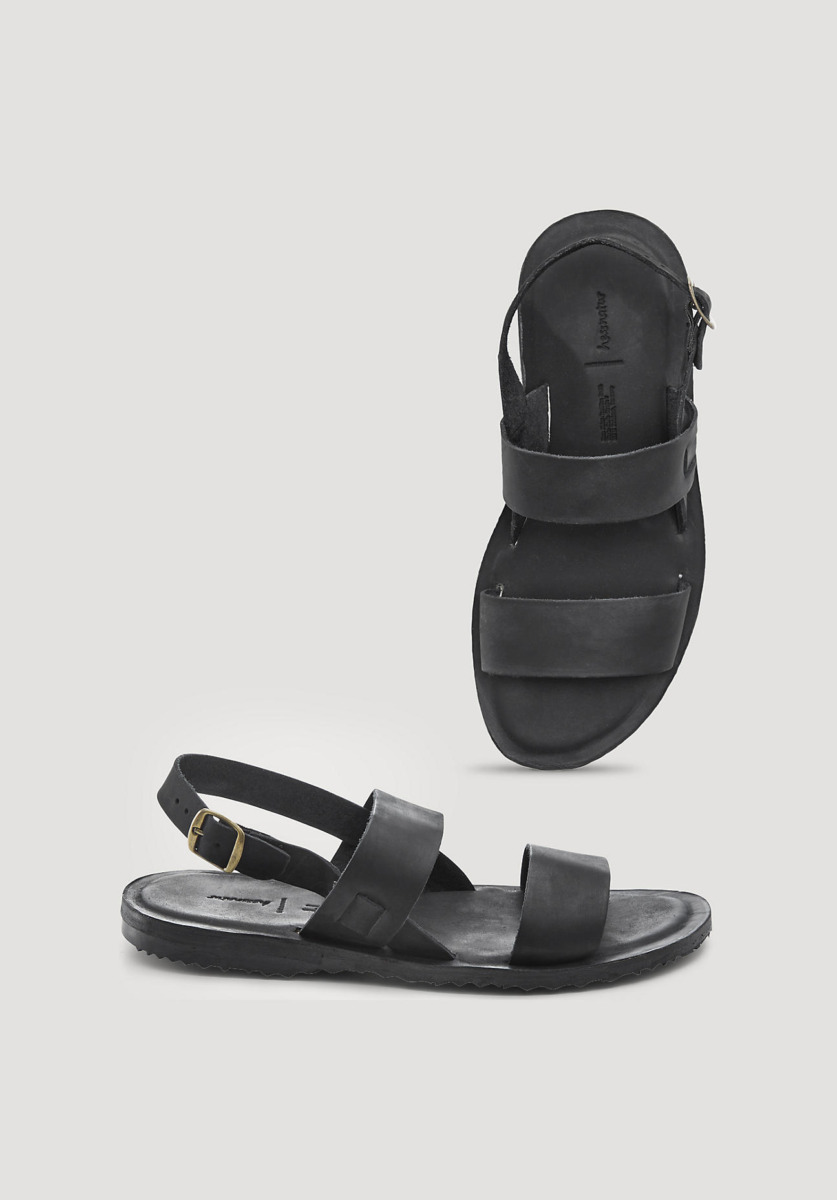 Men's Black Sandals Hessnatur GOOFASH