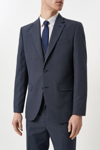 Mens Blue Blazer from Burton GOOFASH