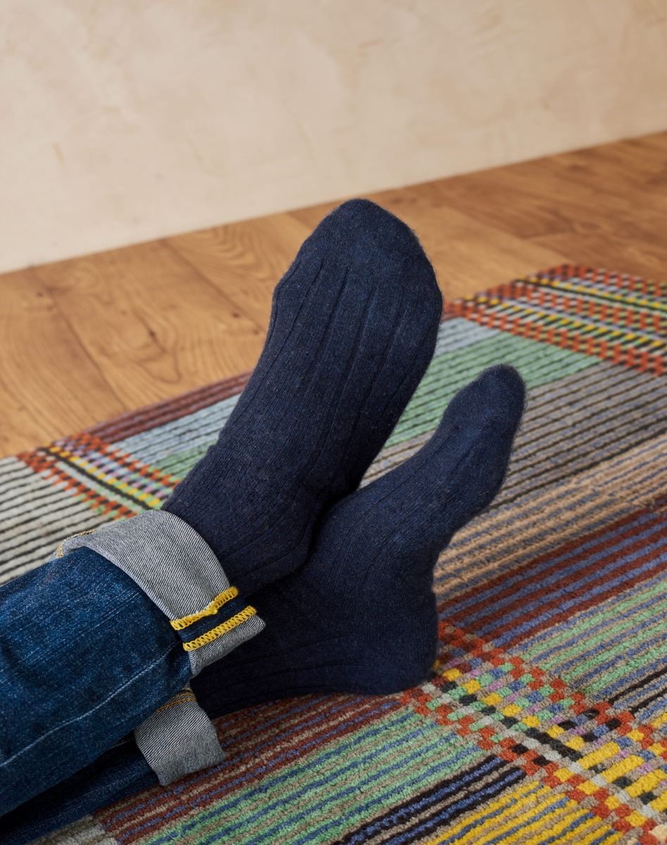 Men's Blue Socks from Brora GOOFASH