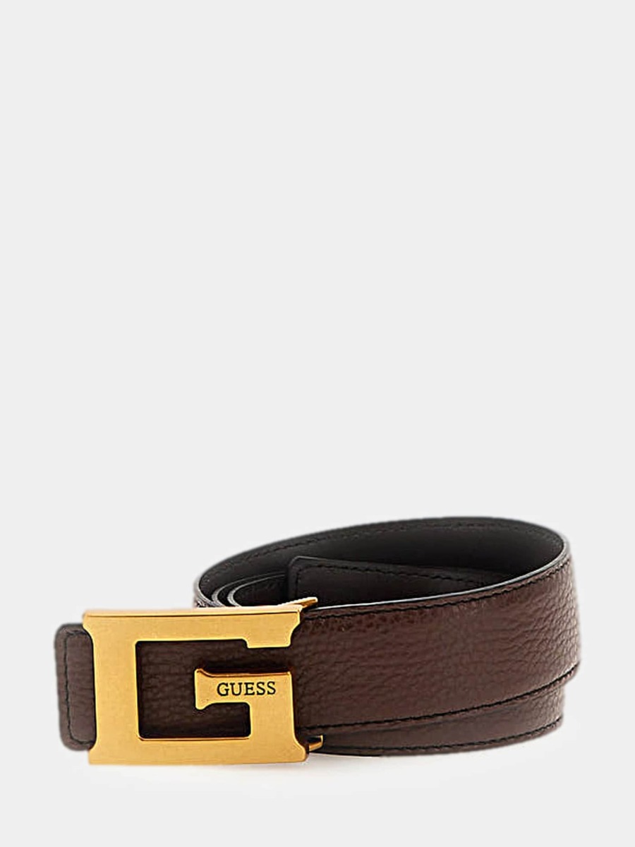 Mens Brown Belt from Guess GOOFASH