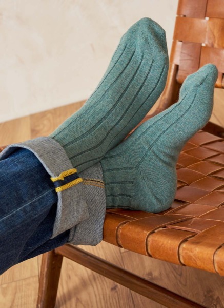 Men's Green Socks by Brora GOOFASH