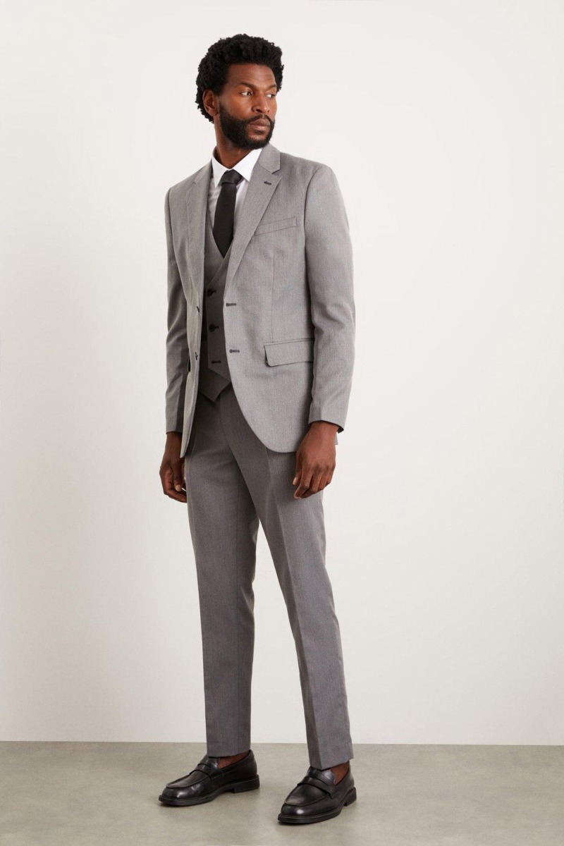 Men's Grey Suit Trousers Burton GOOFASH