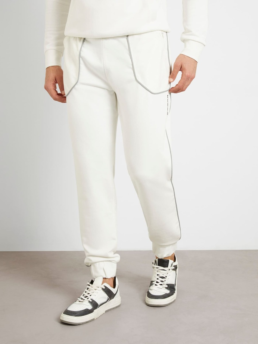 Mens Joggers in White Guess GOOFASH