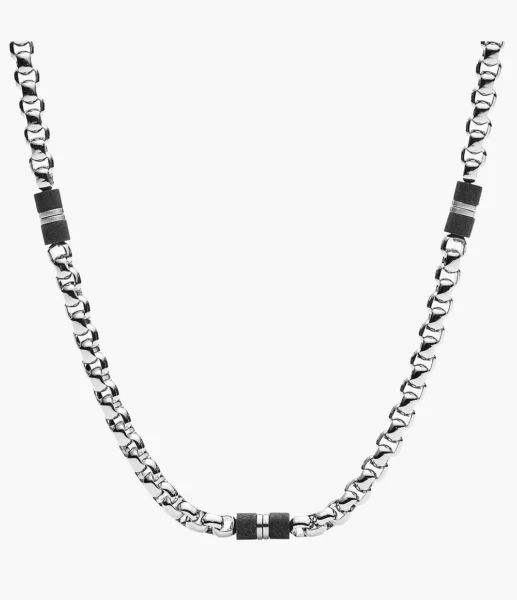 Men's Necklace Silver from Fossil GOOFASH