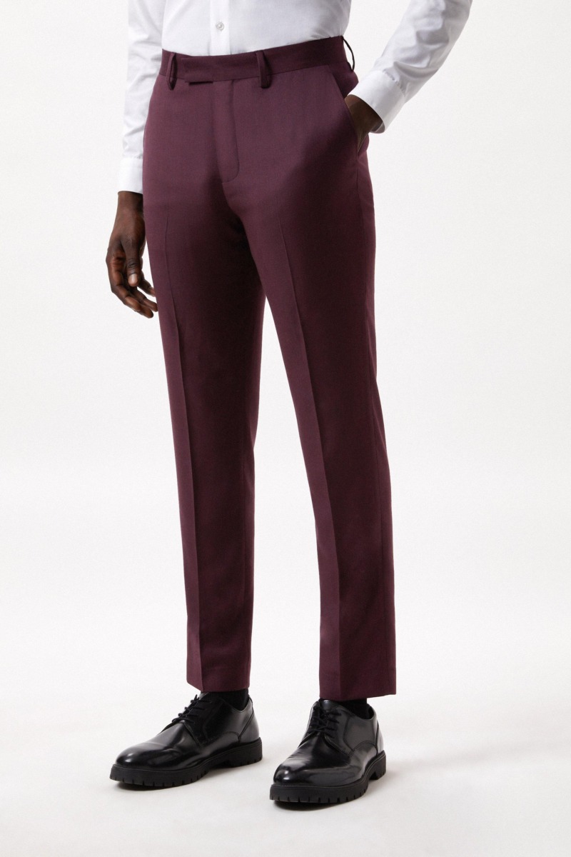 Men's Suit Trousers Burgundy Burton GOOFASH