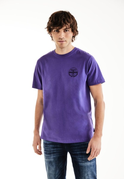 Men's T-Shirt Purple by Street One GOOFASH