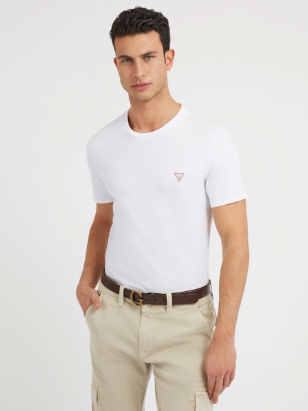 Mens T-Shirt in White Guess GOOFASH
