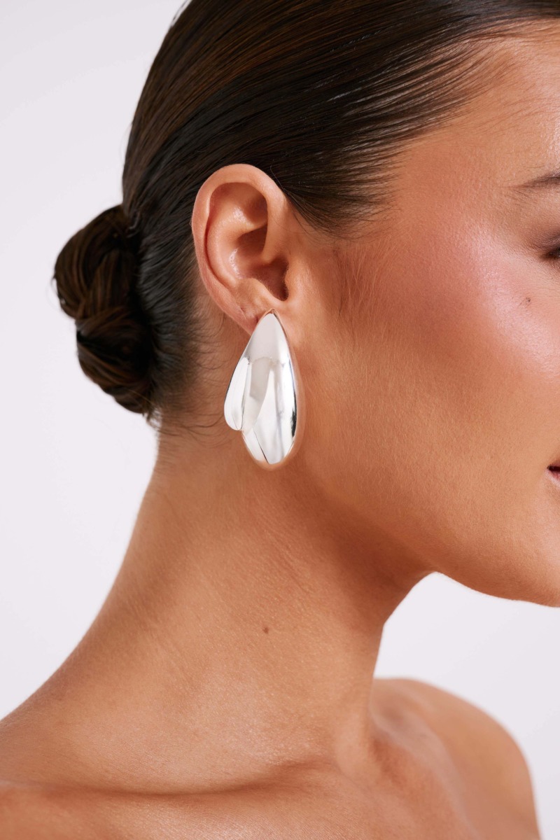 Meshki Womens Earrings in Silver GOOFASH
