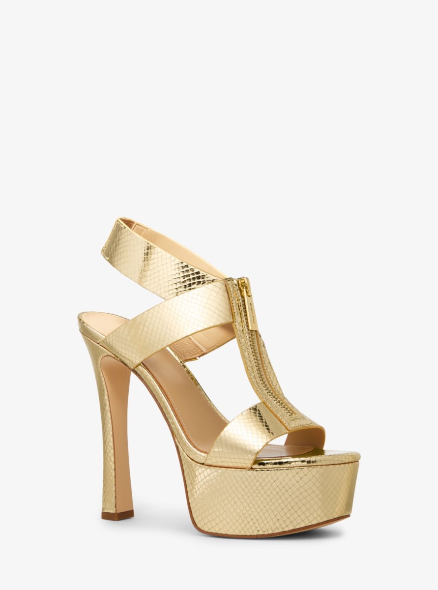 Michael Kors Platform Sandals Gold for Women GOOFASH