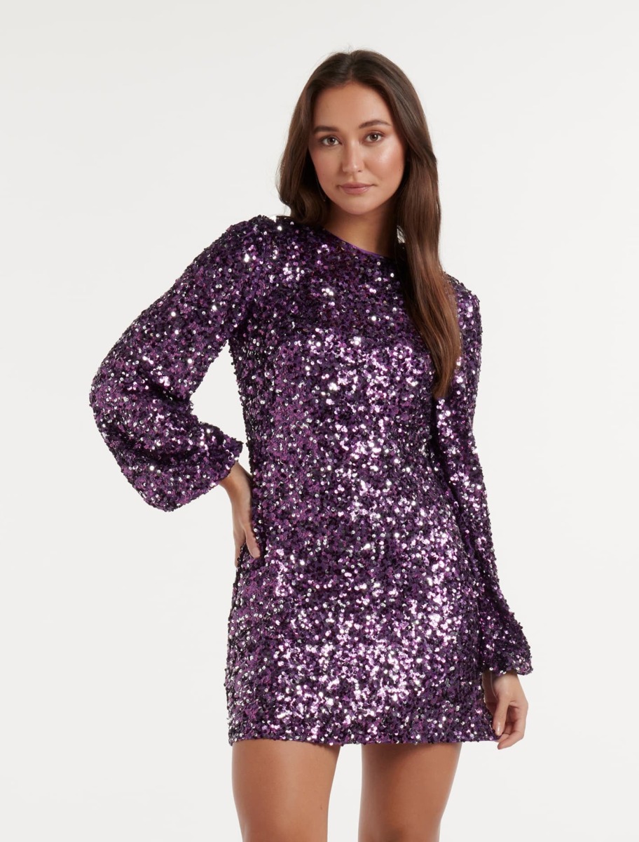 Mini Dress Purple Ever New Woman GOOFASH